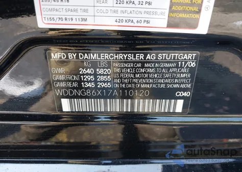 2007 Mercedes-Benz S 550 4Matic from USA, damaged, VIN WDDNG86X17A110120